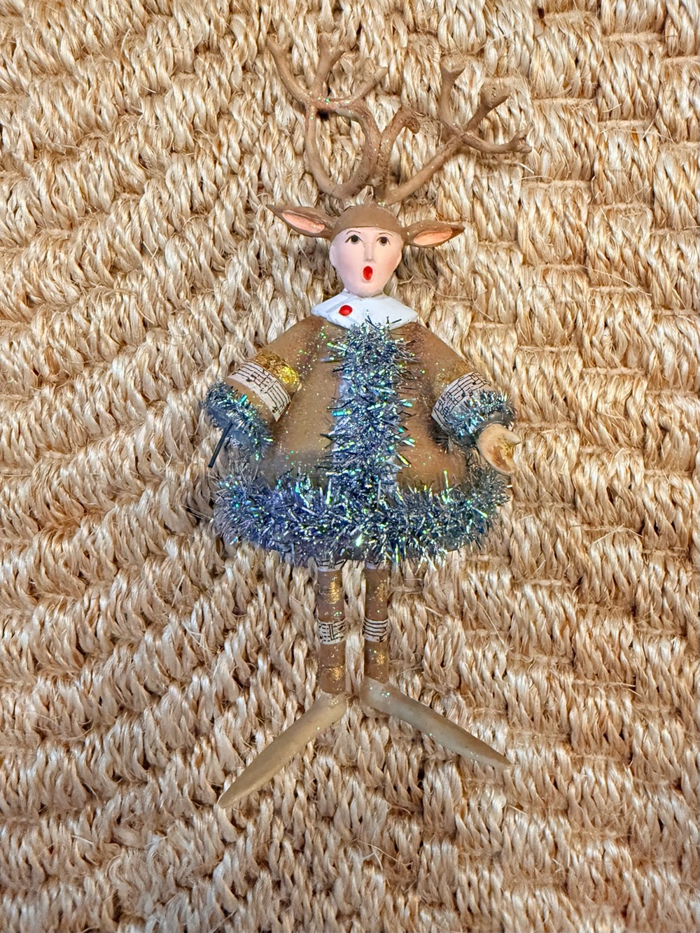 MACKENZIE-CHILDS | Patience Brewster Reindeer Caroler Boy Hanging Ornament